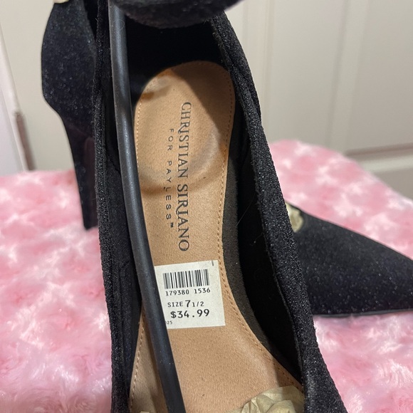 Elegant Black Glitter Heels - Picture 5 of 6